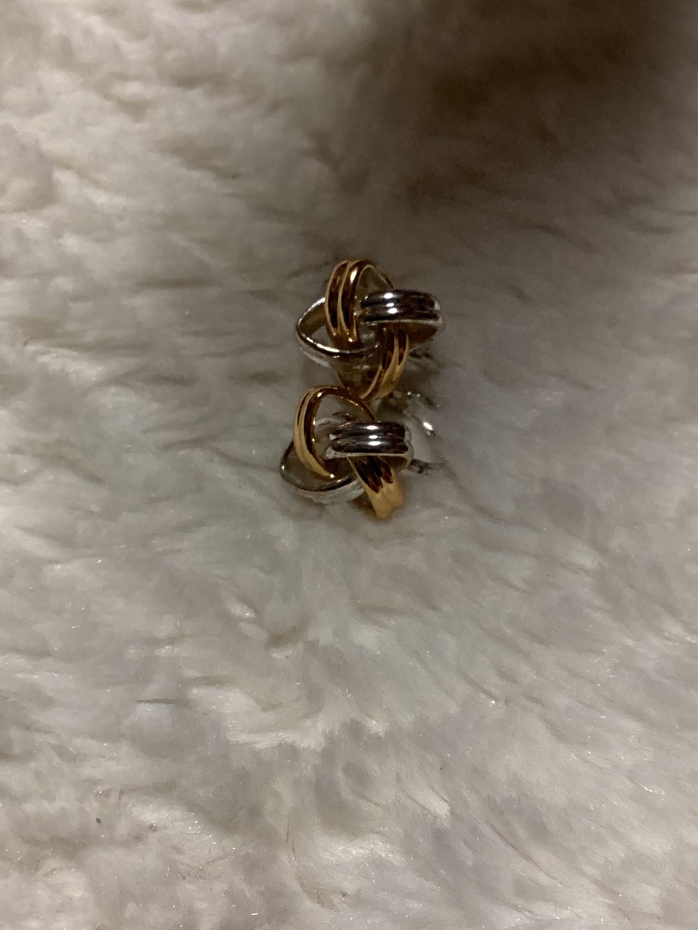 Beautiful Twisted Two Toned Clip On Twisted Back Earrings